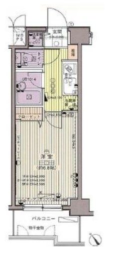 菱和パレス小石川後楽園 2階 1Kの間取り