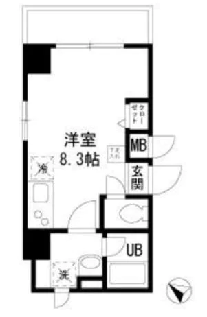レジス音羽の杜 2階 1Rの間取り