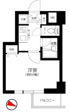 パレステュディオ本郷東大前 5階 1Kの間取り