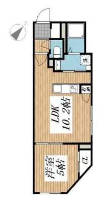 ＣＲＥＡＬ文京千石Ⅱ 1階 1LDKの間取り