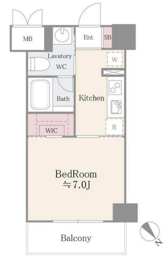 Grace Villa 御茶ノ水 5階 1Kの間取り