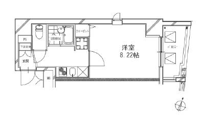 本郷エーワン東大前 2階 1Kの間取り