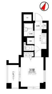 メインステージ護国寺Ⅱ 2階 1Kの間取り