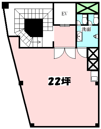 福井ビル 2階 1Rの間取り