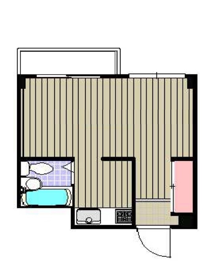 大給坂マンション 3階 1Kの間取り