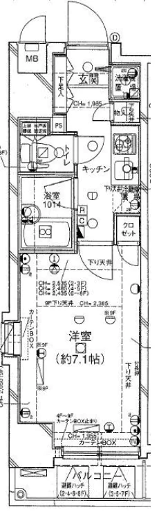 パレステュディオ御茶ノ水湯島駅前 8階 1Kの間取り