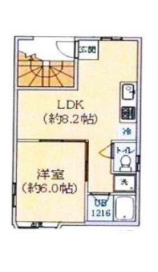 レイワハウス 1階 1Kの間取り