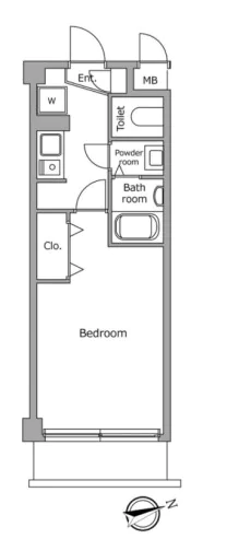 レジディア本郷菊坂プレイス(旧 AZ本郷菊坂) 3階 1Kの間取り