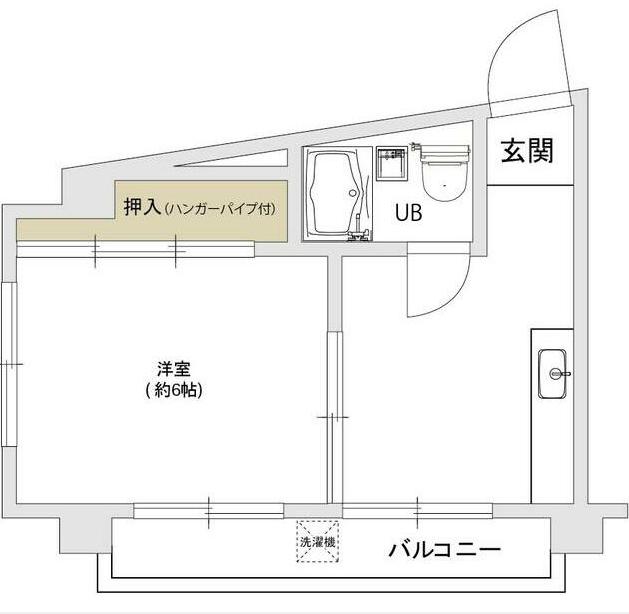 銀河マンション 3階 1DKの間取り