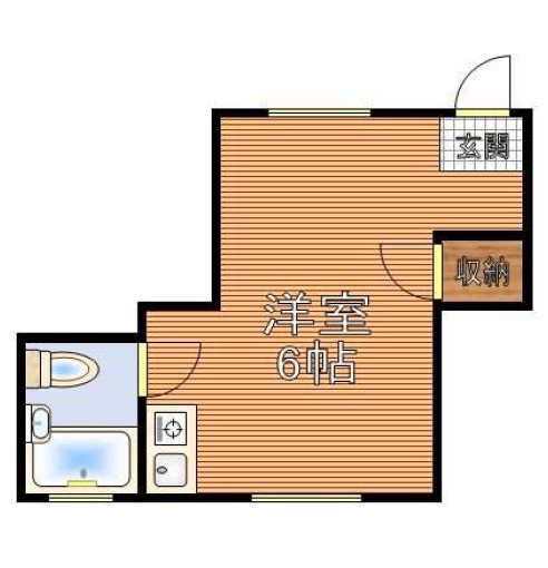 第一末廣ビル 4階 1Rの間取り