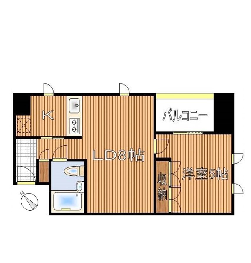 フォルテ小石川 2階 1LDKの間取り