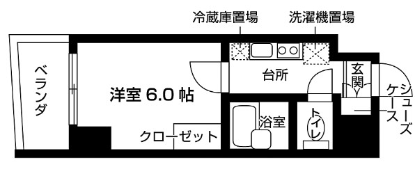 Ｎａｓｉｃ目白台 3階 1Kの間取り