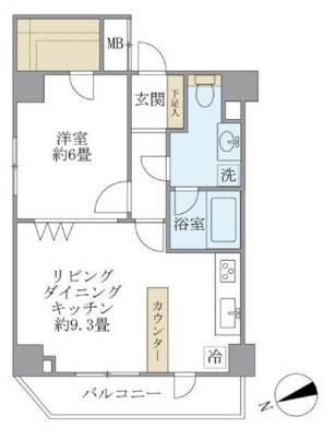 ＫＤＸレジデンス文京湯島 12階 1LDKの間取り