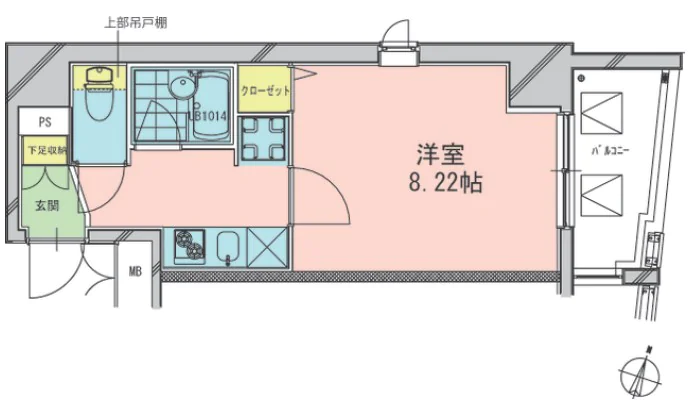 本郷エーワン東大前 8階 1Kの間取り