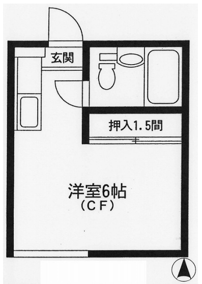 小日向アパートメント 1階 1Rの間取り