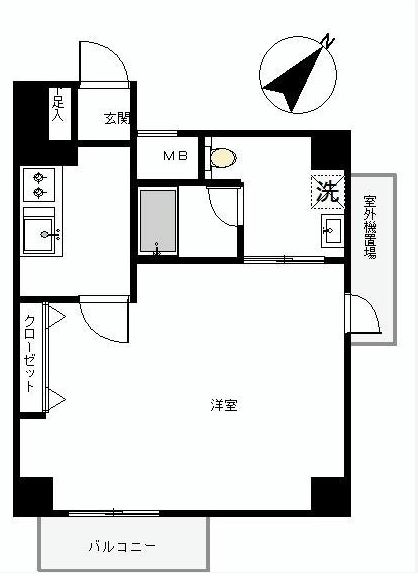 コンフォラス千石 8階 1Kの間取り