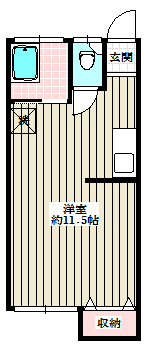 寿コーポ 1階 1Rの間取り