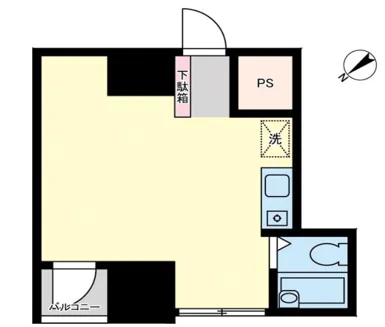 スカイコート後楽園第２ 9階 1Rの間取り