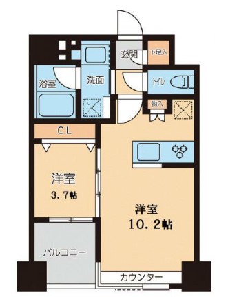 グランカーサ文京千石 4階 1LDKの間取り