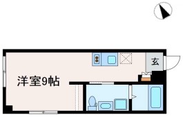 ブライトユー 3階 1Rの間取り