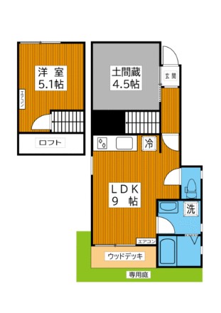 Ｈｄｕｒ(ハードゥア) 1階 1LDKの間取り