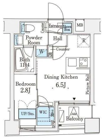 レジデンス文京春日 3階 1DKの間取り