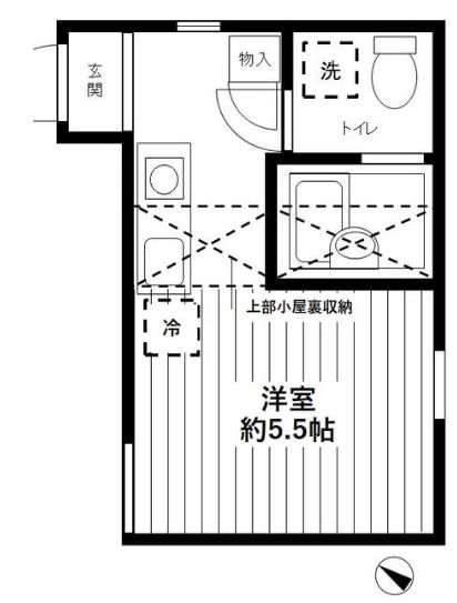 千石グリーンコーポラス 2階 1Rの間取り