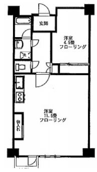 アーバンコートサカスⅢ 2階 1LDKの間取り