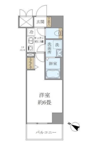 シエル白山B館 2階 1Kの間取り