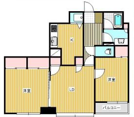 ウィン千駄木 7階 2LDKの間取り