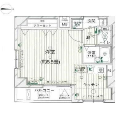OLIO湯島【オリオ湯島】 2階 1Kの間取り