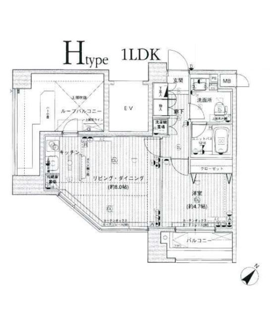 メインステージ文京春日 11階 1LDKの間取り