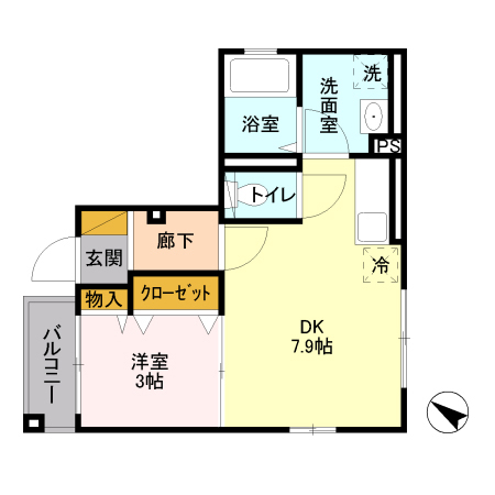 Ｈｅａｒｔ　ｌａｎｄ　初台【ハートランド初台】 2階 1DKの間取り