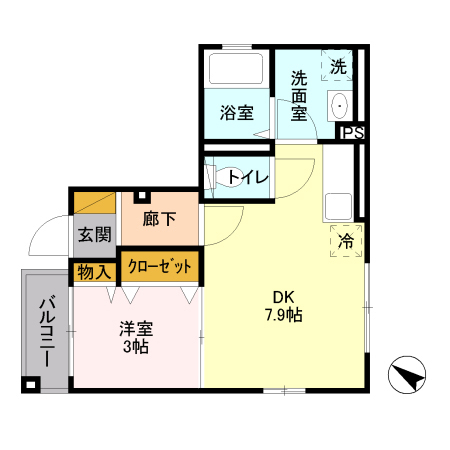 Ｈｅａｒｔ　ｌａｎｄ　初台【ハートランド初台】 2階 1DKの間取り