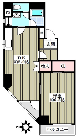 ライオンズマンション本駒込檀 9階 1DKの間取り