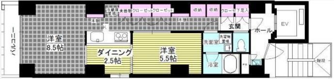 ＬＩＬＩＯ小石川 7階 2Kの間取り