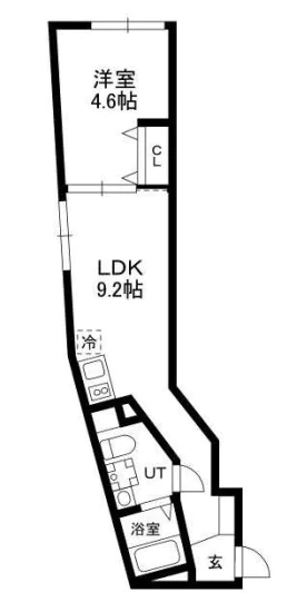 モンテ駒込 4階 1LDKの間取り