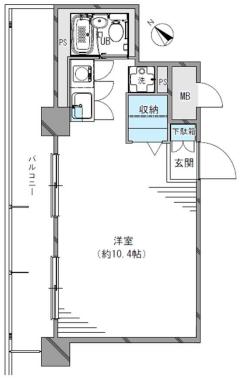 エストレーヴ文京神楽坂 6階 1Rの間取り