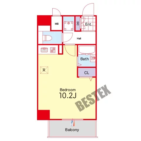 三和第一ビル 7階 1Rの間取り