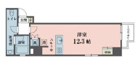 アムス四谷三丁目 4階 1Rの間取り