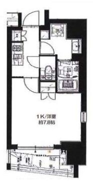 サンイング飯田橋 8階 1Kの間取り