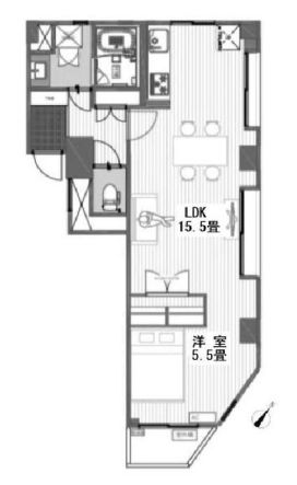 ボナール護国寺 6階 1LDKの間取り