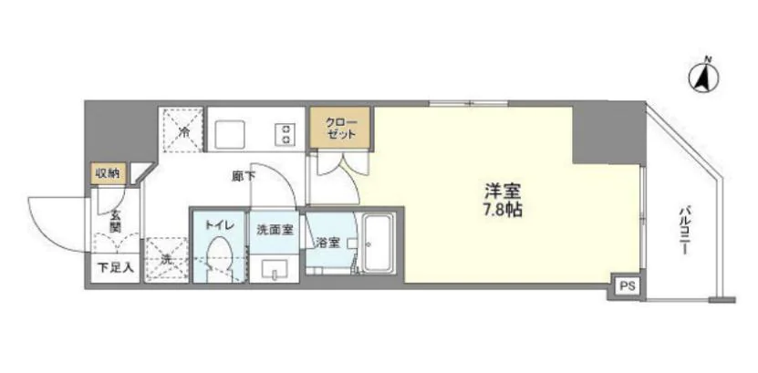 ドゥーエ東大前 3階 1Kの間取り
