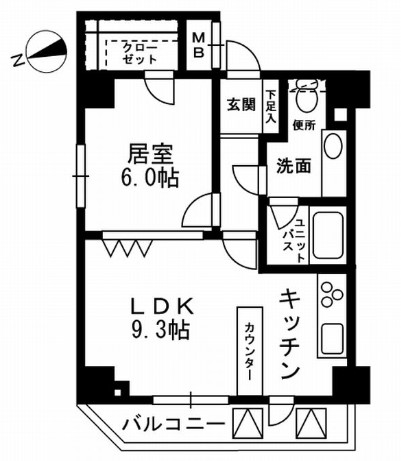 ＫＤＸレジデンス文京湯島 12階 1LDKの間取り