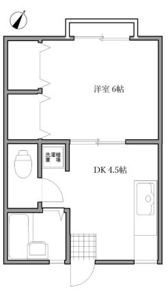 グレースコート白山 1階 1DKの間取り