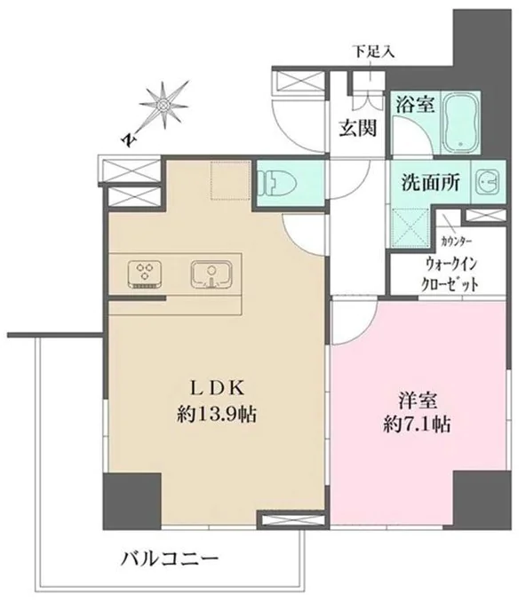 CrestHill文京千石(クレストヒル文京千石) 10階 1LDKの間取り