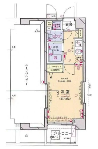 菱和パレス文京白山 5階 1Kの間取り