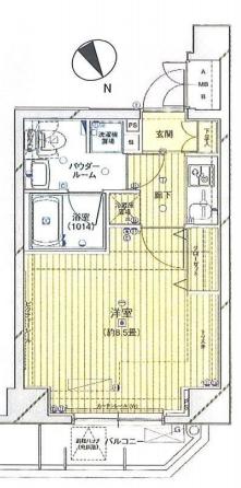 プレイス浅草橋 3階 1Kの間取り