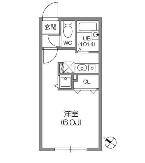 ＺＥＳＴＹ小石川（ゼスティ小石川） 2階 1Kの間取り
