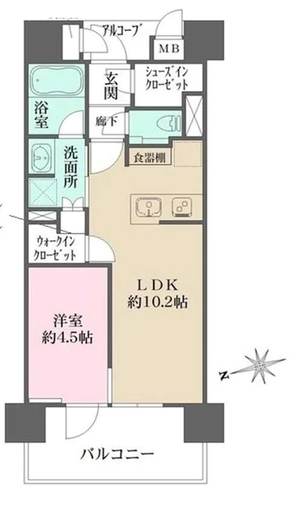 グランレ・ジェイド御茶ノ水 3階 1LDKの間取り